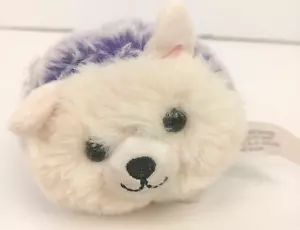 Caja de Juguetes Floofies Blanco Púrpura Pomerania Perro Arco Iris Cola Sonidos Vibra 6" - Imagen 1 de 9