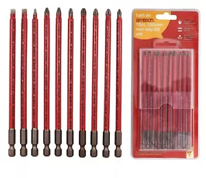 Amtech 10pc Non Slip BIT SET 150mm Pozi Phillips Power Drill Screwdriver 1/4'' - Picture 1 of 7
