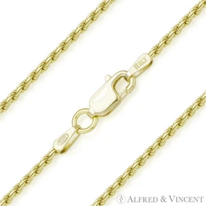 1,4 mm Twist-Seil Glied 0,925 Sterlingsilber 14 Karat Gelbgold vergoldet Kette Halskette - Bild 1 von 2