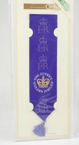 Woven Silk Cash's of Coventry Bookmark Gift Card & Envelope Queen's Jubilee 2002 - Picture 1 of 4
