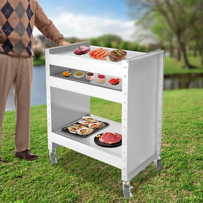Outdoor Grill Cart with Storage, Rolling Bar Cart Movable Kitchen Island for BBQ - Image 1 of 4