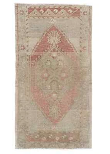 Oriental Hand Knotted Vintage Turkish Mini Rug 1'8" x 3' #10530 - Picture 1 of 7