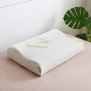 Bamboo Contour Memory Foam Pillow Neck Back Head Support Orthopaedic Pillow - Picture 1 of 7