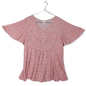 Isabel Maternity floral flowy blouse size medium soft pink - Picture 1 of 4
