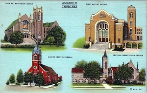 Postal sin publicar de las iglesias de Amarillo Amarillo Texas - Imagen 1 de 2