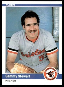 1984 Fleer 22 Sammy Stewart   Baltimore Orioles  Baseball Card