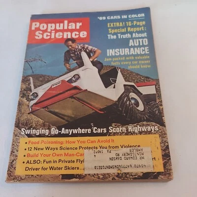 1968 August, Popular Science Monthly Magazine, Auto Insurance Truth (MH417)  - Image 1 of 3