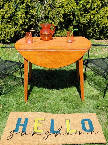 Vintage Drop Leaf Dining Table Customizable Finish is available Cover