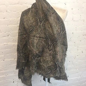 Liberty of London Woven Wool Halstuch Schal Blau Grau Paisley - Bild 1 von 8