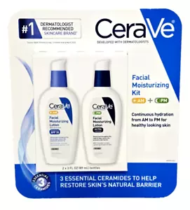 CeraVe Facial Moisturizing Skin Care Set, AM w/ SPF 30 & PM, 3oz ea - X-9/26!! - Picture 1 of 11