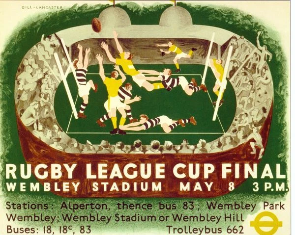 Póster 1937 Rugby League Challenge Cup Final Widnes Keighley impresión A3/A2/A1 Foto 1 de 1