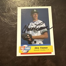 1995 Knoxville Smokies Fleer/ProCards #36 Chris Freeman Signed Auto Blue Jays