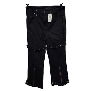 Hot Topic Women's Black Goth Grommet Zipper Flare Pants Size 13 NWT - Bild 1 von 4