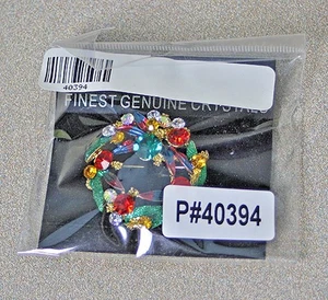 Vintage Smithsonian Collection Genuine Crystal Wreath Broach Pin - Picture 1 of 5