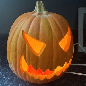 VTG Halloween 1995 Trendmasters Jack O Lantern Foam Light Up Pumpkin Free SH - Picture 1 of 8