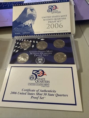 2006 S Proof State Quarter Set Gem DCam Original Box & COA 5 Coins CN-Clad - Image 1 of 3