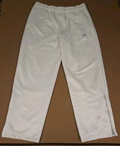 VTG Y2K Nike Mens White Zip Soft Lined Track pants - Size XL 36 Streetwear  - Picture 1 of 16