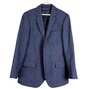 J. Crew Sport Coat Mens 40R Navy Elbow Patches Wool Blend Jacket Blazer - Picture 1 of 5