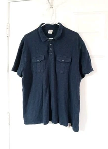 Camisa Polo Lucky Brand Para Hombre XXL Azul Bolsillos Preppy Informal 100% Algodón Tejido - Imagen 1 de 6