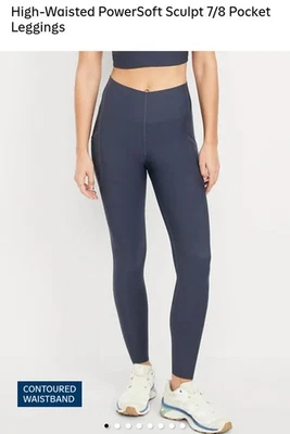 Leggings antiguos azul marino activos para mujer XXL azul marino oscuro PowerSoft esculpidos bolsillos altos  Foto 1 de 4