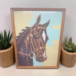 PBN Malen nach Zahlen Pferd Holzrahmen 12x9 Blaze Bright Bay Halfter 1959 LESEN - Bild 1 von 18