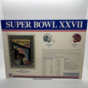 1993 SUPER BOWL XXVII OFFICIAL NFL FOOTBALL PATCH COWBOYS BILLS - Bild 1 von 4