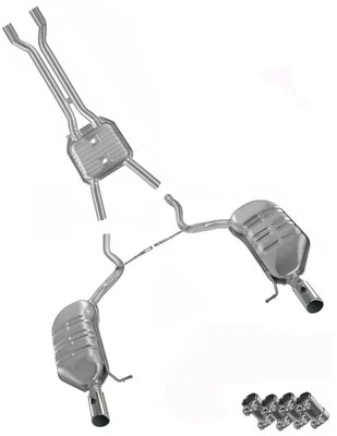 Rear Muffler and Resonator Pipe fits: 06 - 09 Audi A4 Quattro 3.2L V6 Cabriolet - Imagem 1 de 4