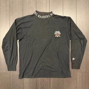Vintage Los Angeles Raiders Moc Neck Long Sleeve Tee Shirt Men's sz. Large - Bild 1 von 11