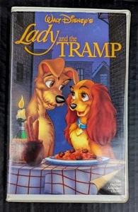 Vintage Walt Disney's Lady and the Tramp VHS 582 Black Diamond Prev. Owners Name - Foto 1 di 12