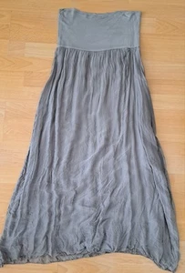 Maxirock (Kleid?) Sommer, Khaki, mit Seide, Gr.M- ANSEHEN!! - Bild 1 von 3