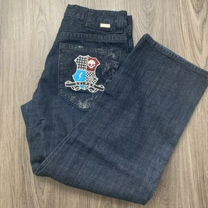 Avirex Jeans Blu Relaxed Baggy Denim Lavaggio Scuro Uomo 36x34*(34x31) Y2K Skater - Foto 1 di 11