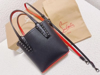 Mini bolso de mano Christian Louboutin Kabata negro para mujer excelente Foto 1 de 4