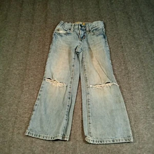 Old Navy Jeans Boys 5 Blue Bootcut Baggy Skater Faded Distressed Grunge Y2K - Picture 1 of 14