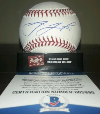 杰克·兰姆签名官方美国职业棒球贝克特真品证明洛杉矶道奇队 — 第 1/3 张图片
