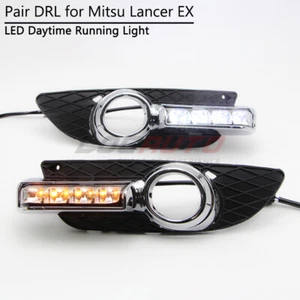 For Mitsubishi Lancer 2008 2009 2010-2012 LED DRL Daytime Running Light W Turn - Picture 1 of 11