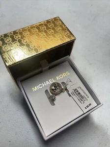 Michael Kors MK Open Ring Rhinestones Rose Gold Silver with Gift Box - Picture 1 of 2