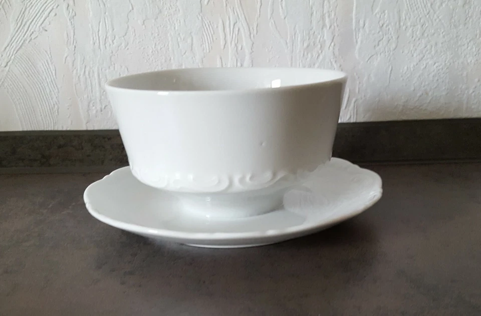 Mitterteich Soßenschale weiß integrierter Teller - Bild 1 von 4