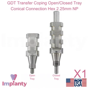 1x Bandeja abierta/cerrada GDT Transfer Coping conexión cónica hexagonal 2,25 mm NP - Imagen 1 de 5