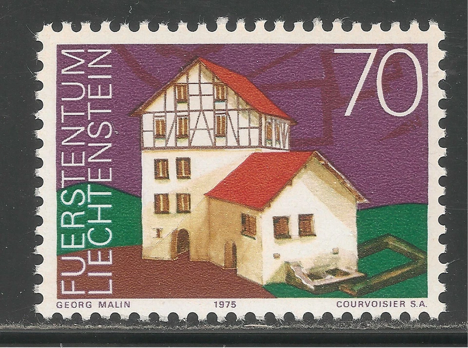 Liechtenstein #574 (A267) VF MNH - 1975 70rp Prebendary House, Eschen, 14th Cent - Image 1 of 1