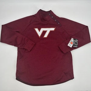 New Colosseum Women’s 1/4 Button UP Pullover Long Sleeve Virginia Tech L NWT $50 - Picture 1 of 8