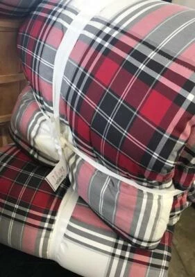 Juego de edredón a cuadros reversible Pottery Barn Hamilton Red Queen 2 fundas estándar Foto 1 de 3