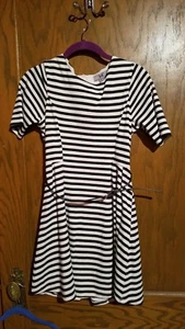 Jolt junior dress black & white w/ gold strips Size 14 - Picture 1 of 2