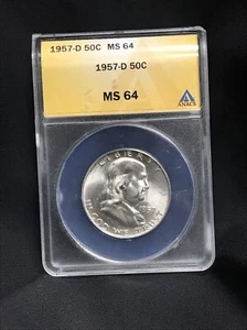 1954-D MS64 Franklin Half Dollar ANACS 50C - Bild 1 von 12