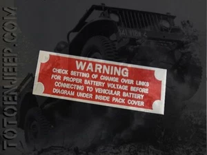 plate plaque plaquette ALIM PE 117 WARNING poste radio us ww2 - jeep willys - Imagen 1 de 1