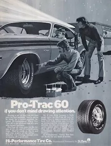 Dodge Challenger 1973 ~ anuncio clásico original Pro-Trac impresión de neumáticos - Imagen 1 de 1