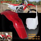 Red/White Off Road Mx Front Fender License Plate For Honda Crf230f Crf150f 15-19