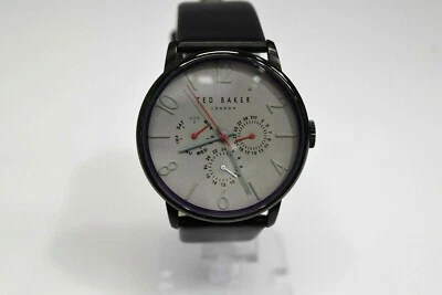 New Ted Baker Black Leather Gunmetal Multi TE1506502 $165 Watch - Image 1 of 3