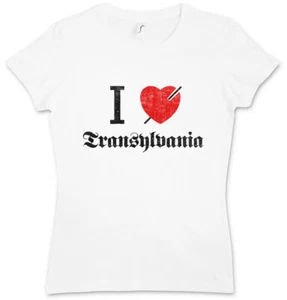 I LOVE TRANSYLVANIA DAMEN T-SHIRT Romania Fun Vampire Silence Dawen Aarseth - Picture 1 of 1