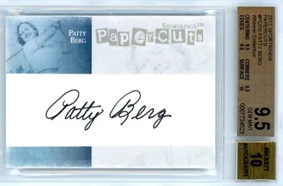 2012 SPORTKINGS PAPERCUTS AUTOS #PCPB PATTY BERG BGS GEM 9.5 w/ AUTO GRADE 10 - Image 1 of 2