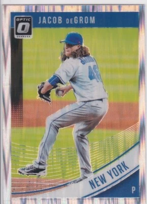 Tarjeta de béisbol JACOB DeGROM Donruss Optic PRIZMS VARIATION ¡NUEVA YORK METS! Foto 1 de 2